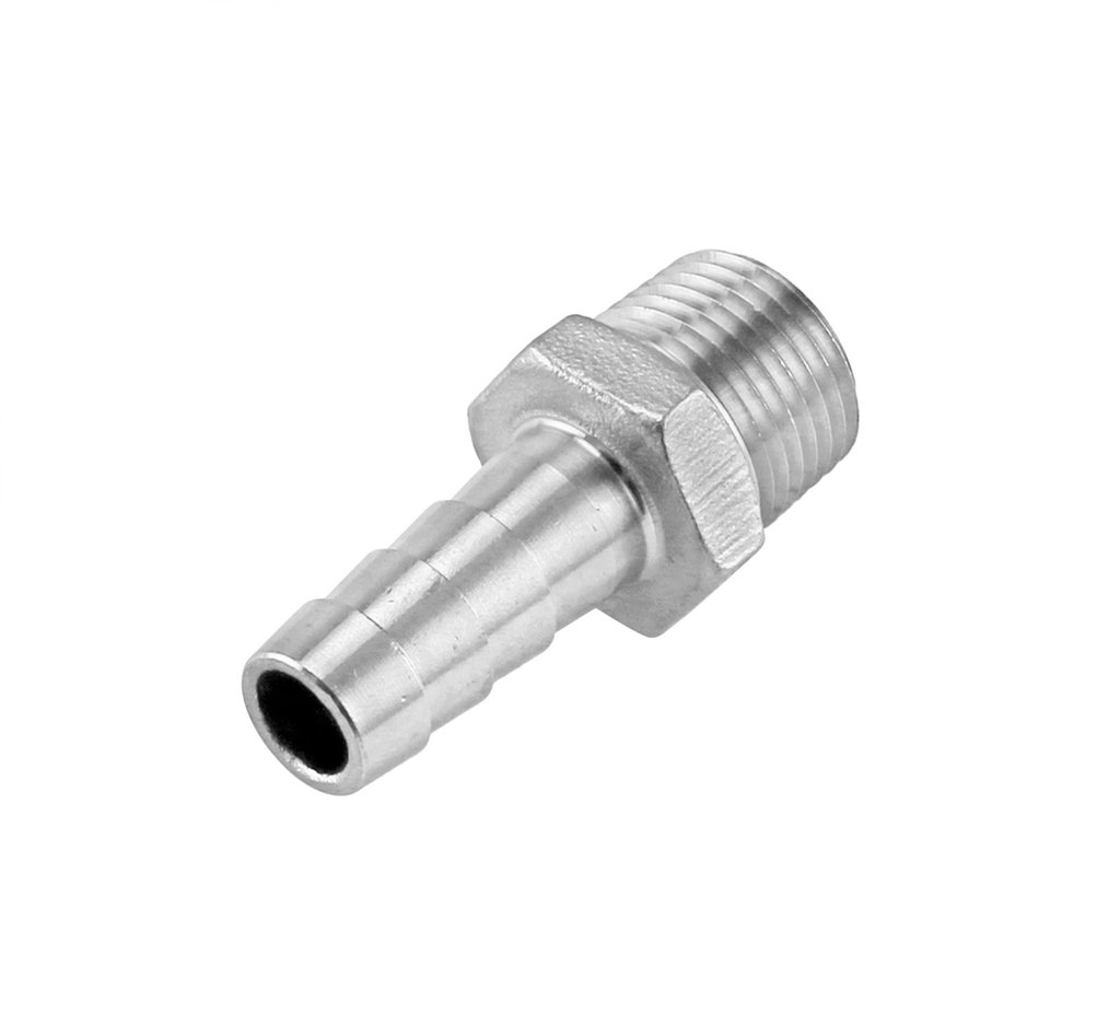 Espiga/rebose 3/8" - Rosca Macho 1/2" Acero Inoxidable